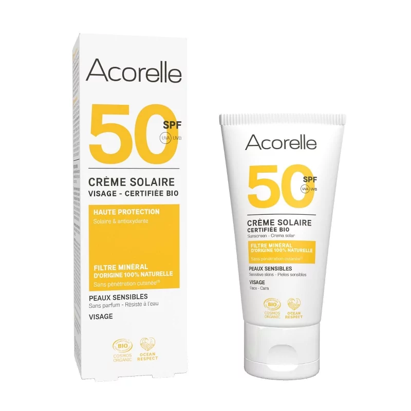 Opalovací krém na obličej SPF 50 Acorelle - 50 ml