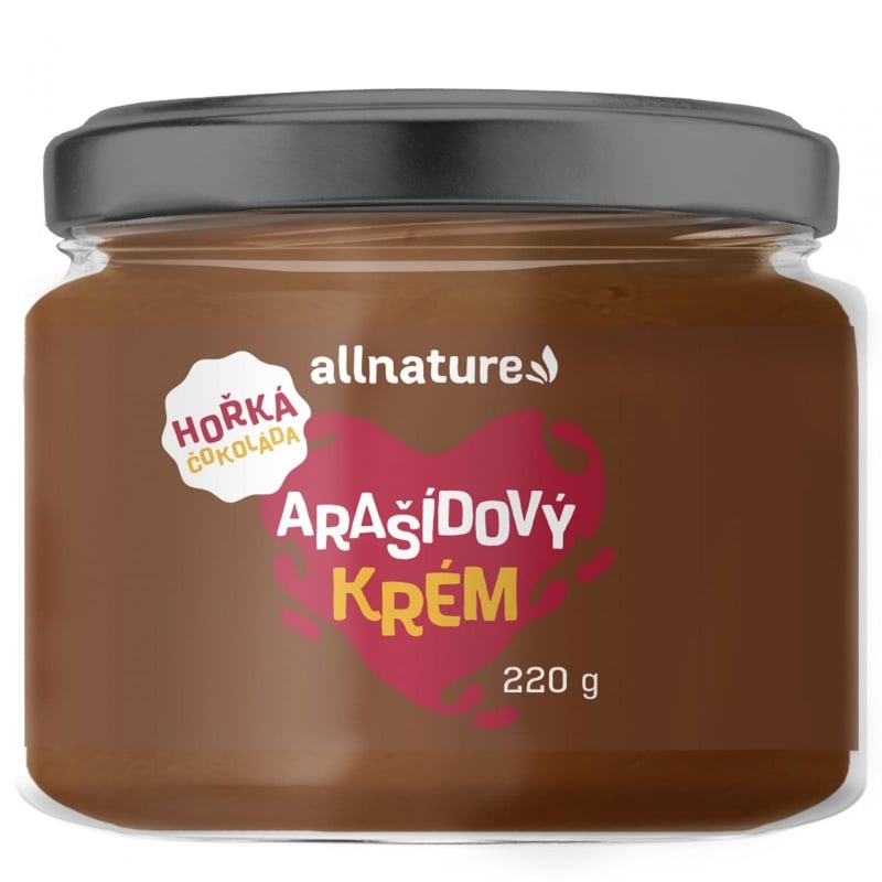 Arašídový krém s hořkou čokoládou Allnature - 220 g