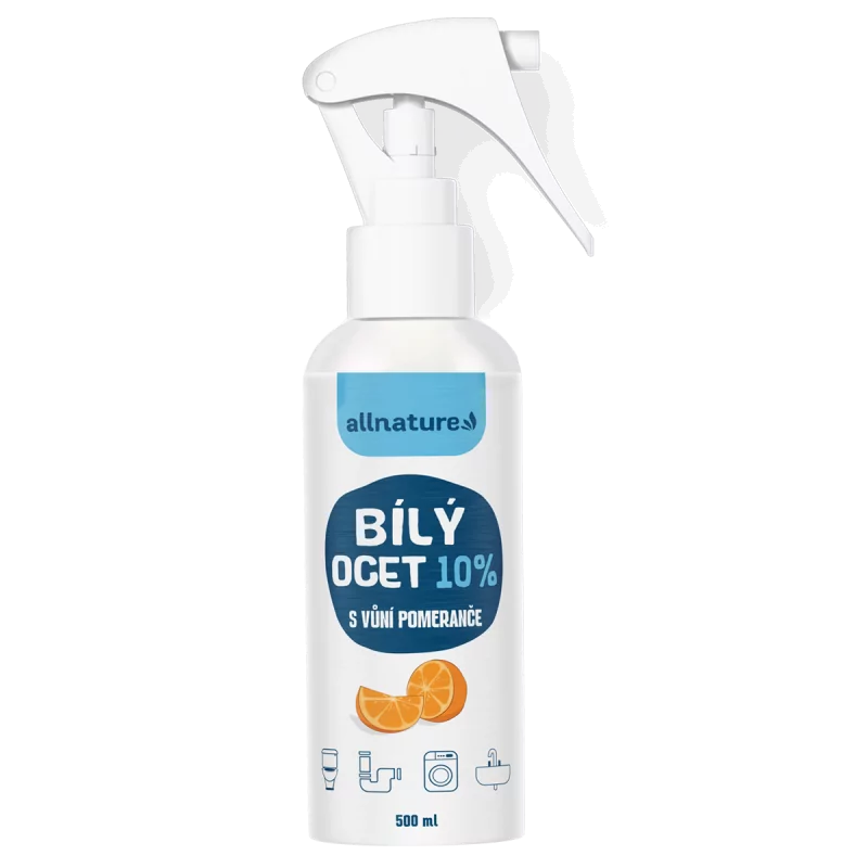 Bílý ocet sprej 10 % s vůní pomeranče Allnature - 500 ml