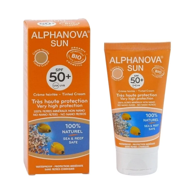 SUN Opalovací tónovací krém SPF 50 + Alphanova - 50 g