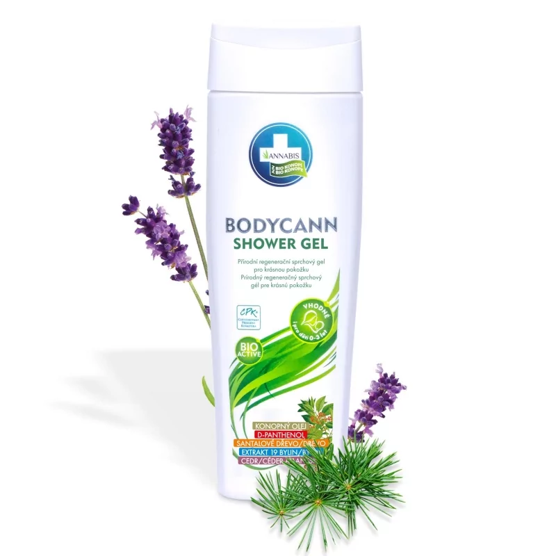 Přírodní regenerační sprchový gel pro krásnou pokožku (Bodycann) Annabis - 250 ml