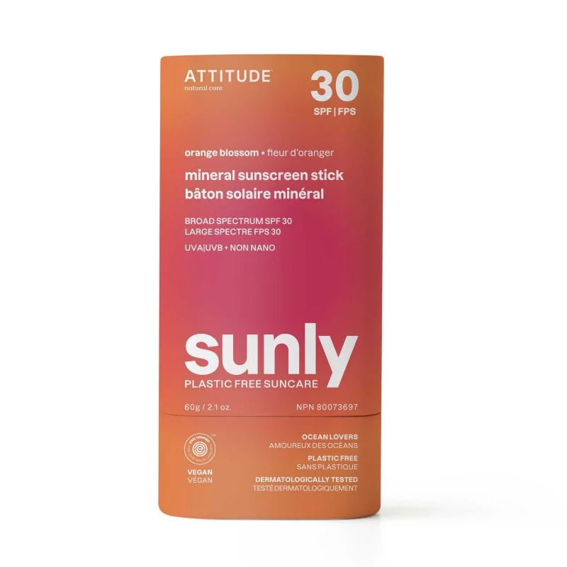 100% minerální ochranná tyčinka na celé tělo (SPF 30) s vůní Orange Blossom Attitude - 85 g