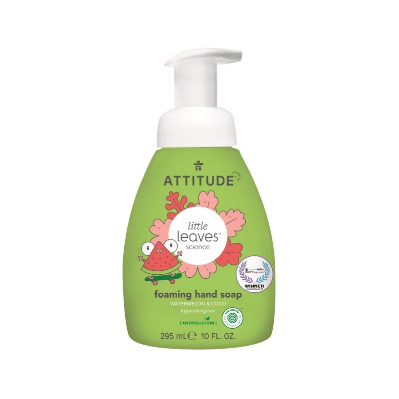 Dětské pěnivé mýdlo na ruce Little leaves s vůní melounu a kokosu Attitude - 295 ml