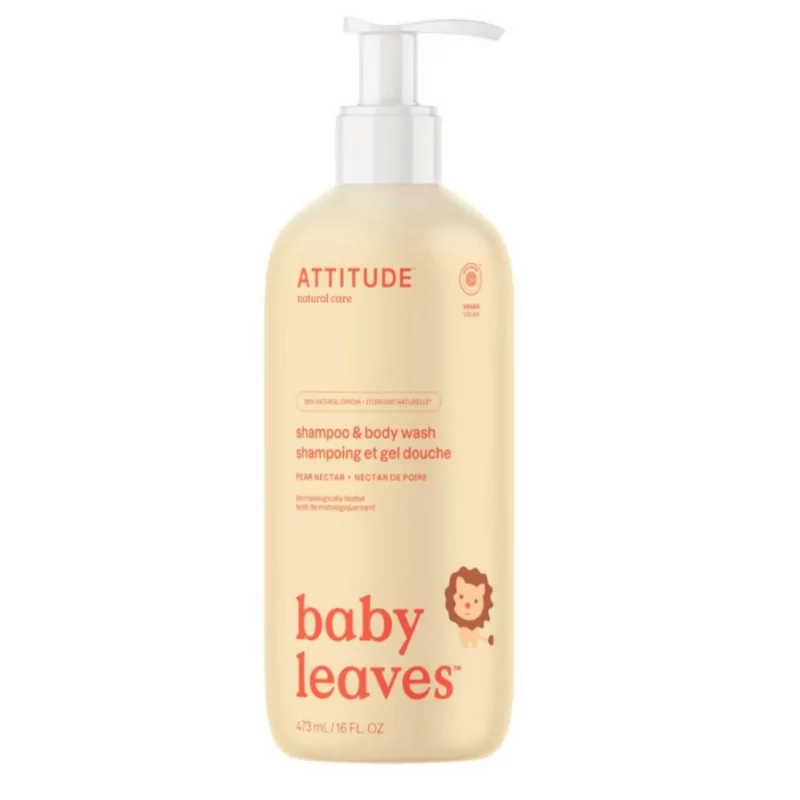 Dětské tělové mýdlo a šampon hruška (Baby leaves) Attitude - 473 ml