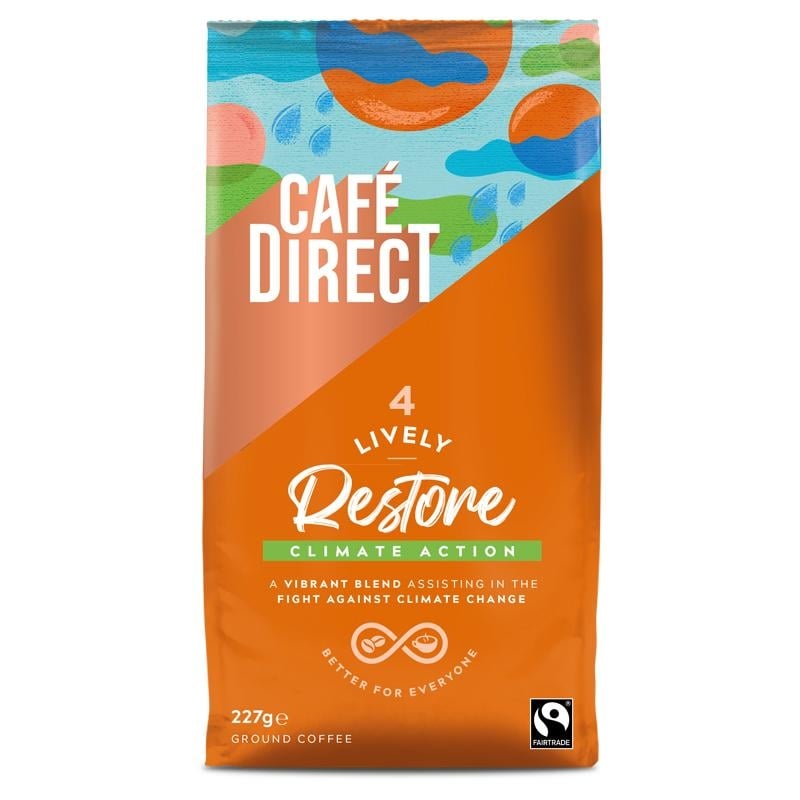 Mletá káva s tóny karamelu a pomeranče (směs Arabiky a Robusty) Cafédirect - 227 g