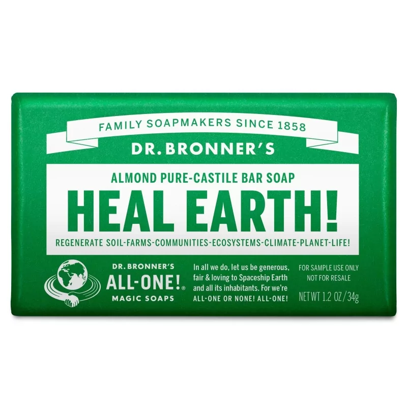 Heal Earth tuhé mýdlo (mandlové) Dr. Bronner's - 34 g