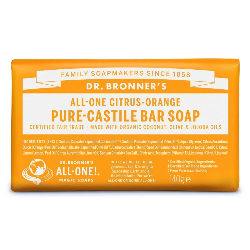 Tuhé mýdlo Citrus - Orange Dr. Bronner's - 140 g