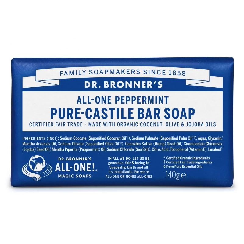 Tuhé mýdlo Peppermint Dr. Bronner's - 140 g