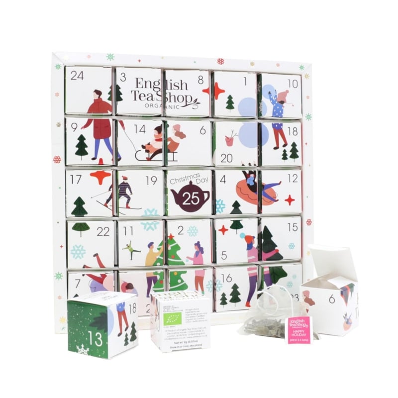 Bílý adventní kalendář Puzzle English Tea Shop - 50 g, 25 ks