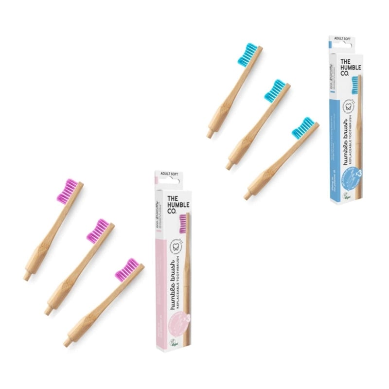 Zubní kartáček Medium a vyměnitelné hlavice (mix barev) Humble Brush - 1 + 2 ks