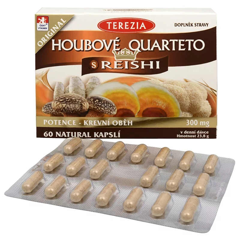 Houbové Quarteto s reishi Terezia Company - 60 kapslí