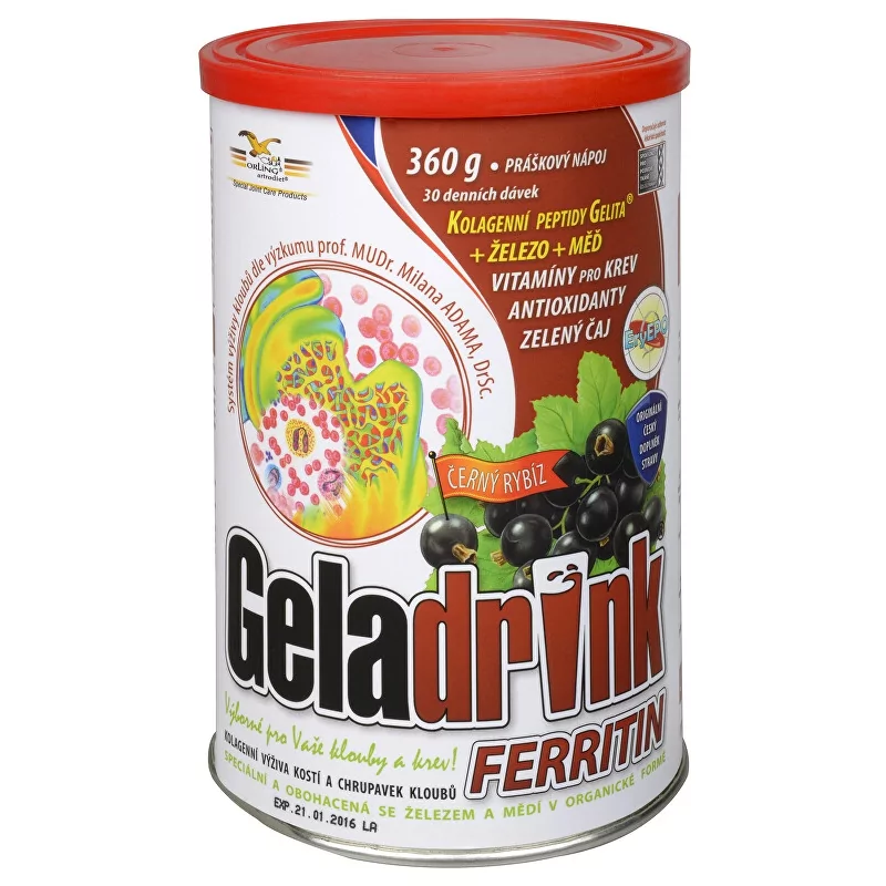 Geladrink Ferritin nápoj Černý rybíz Geladrink - 360 g