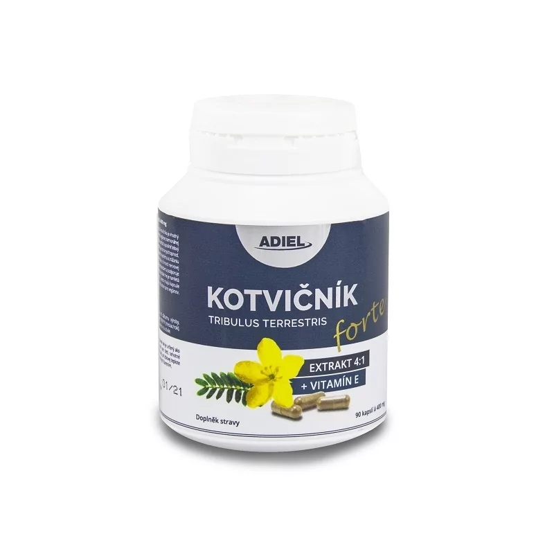 Kotvičník zemní FORTE s vitamínem E Adiel - 90 pilulek