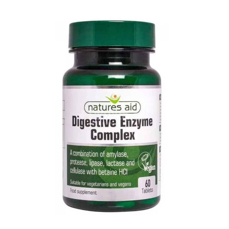 Trávící enzymy Complex s betainem HCl 100 mg Natures Aid - 60 tablet