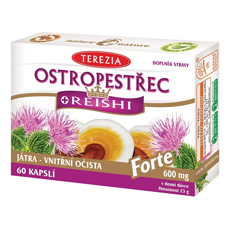 Ostropestřec + reishi forte Terezia Company - 60 kapslí