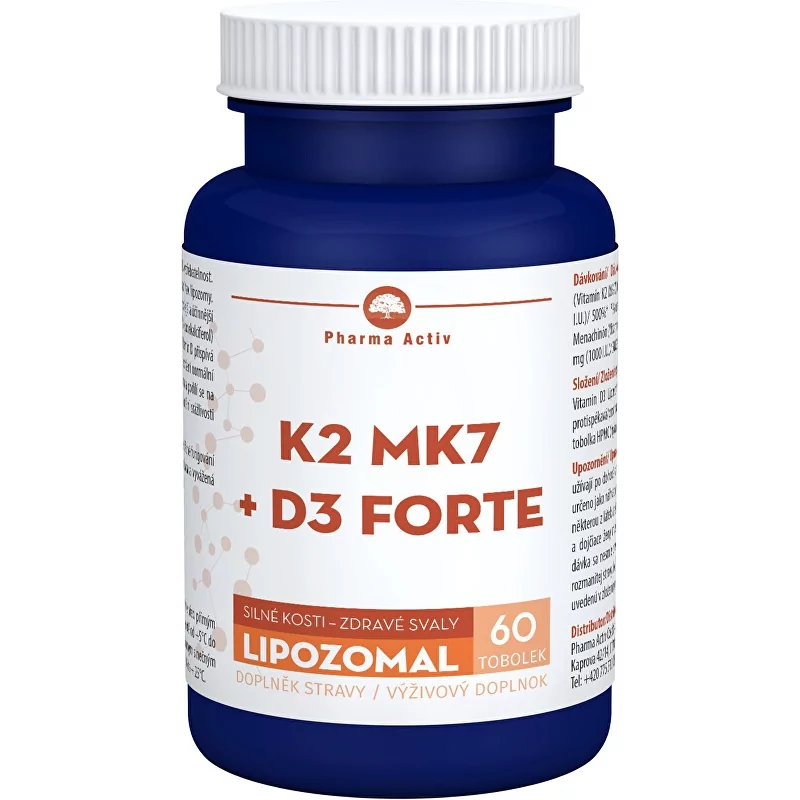 Lipozomální K2 MK7 + D3 Forte Pharma Activ - 60 tobolek