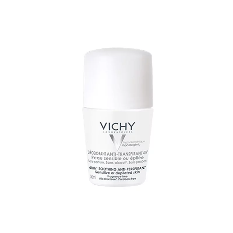 Deodorant-Antiperspirant 48h roll-on pro citlivou nebo depilovanou pokožku (Soothing Anti-Perspirant) Vichy - 50 ml