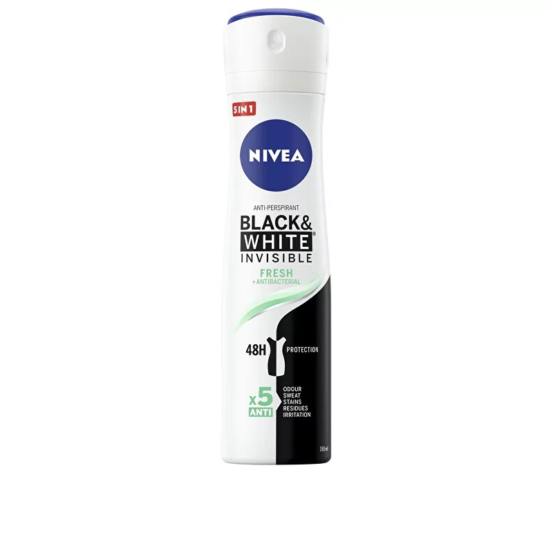 Antiperspirant ve spreji Invisible For Black & White Fresh Nivea - 150 ml