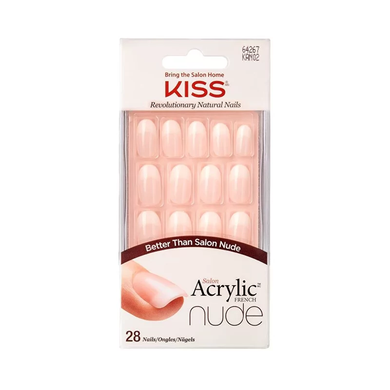 Akrylové nehty / francouzká manikúra pro přirozený vzhled Salon Acrylic French Nude 64267 KISS - 28 ks