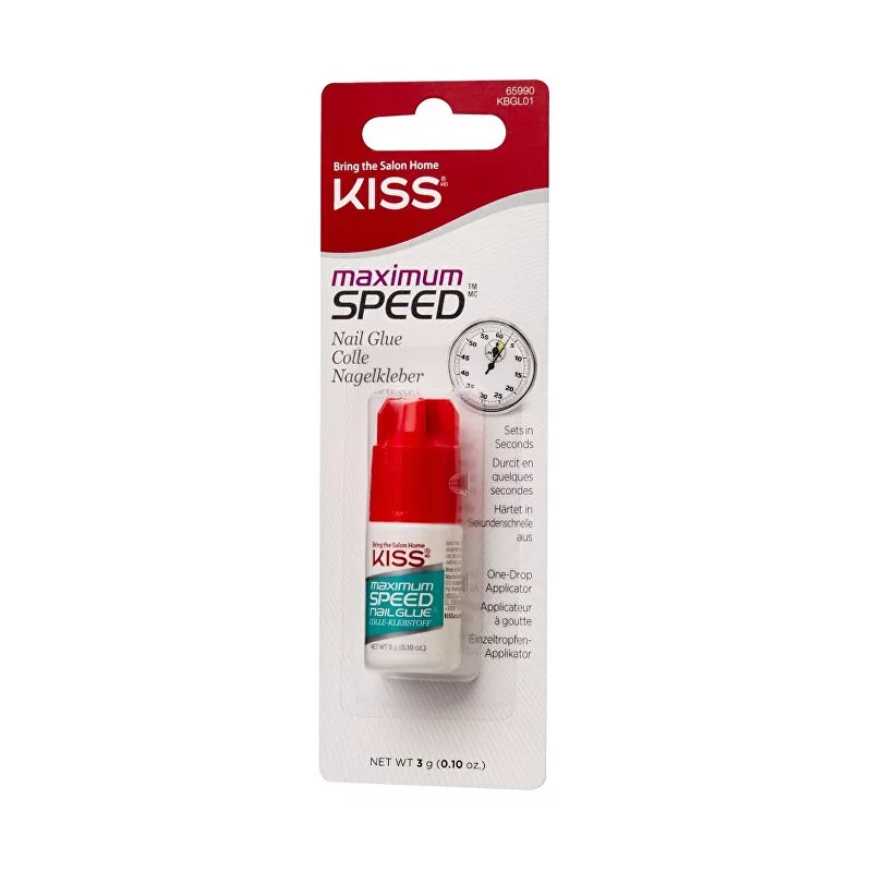 Lepidlo na nehty rychleschnoucí Maximum Speed (Nail Glue) KISS - 3 g