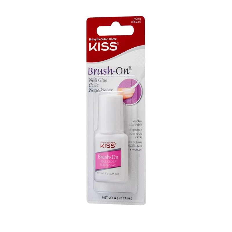 Lepidlo na nehty rychleschnoucí s aplikačním štětcem Brush-On (Nail Glue) KISS - 5 g