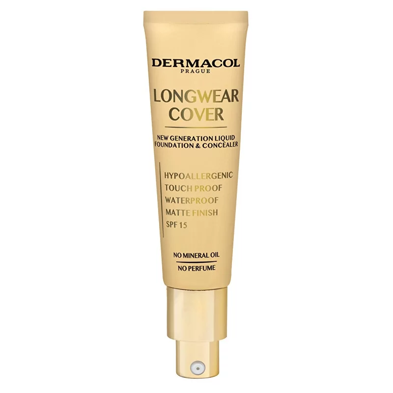 Dlouhotrvající krycí make-up Longwear Cover SPF 15 (Liquid Foundation & Concealer) Dermacol / Odstín: 05 Bronze - 30 ml