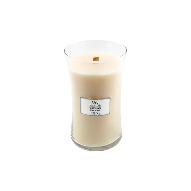 Vonná svíčka váza White Honey WoodWick - 609,5 g