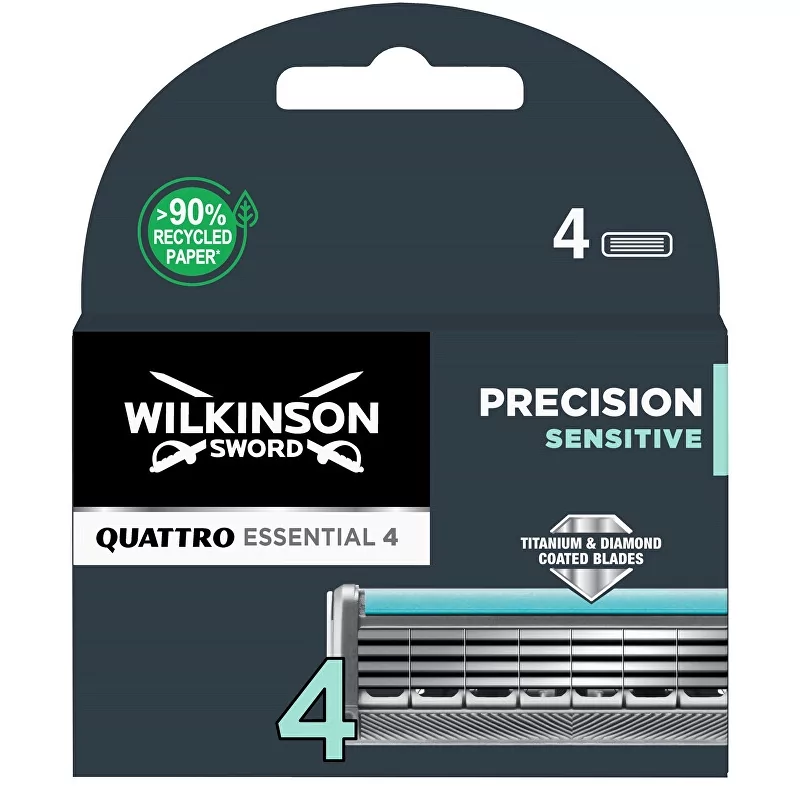 Náhradní hlavice Quattro Essential Precision Sensitive Wilkinson Sword - 4 ks