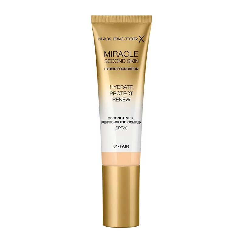 Pečující make-up pro přirozený vzhled pleti Miracle Touch Second Skin SPF 20 (Hybrid Foundation) Max Factor / Odstín: 03 Light -