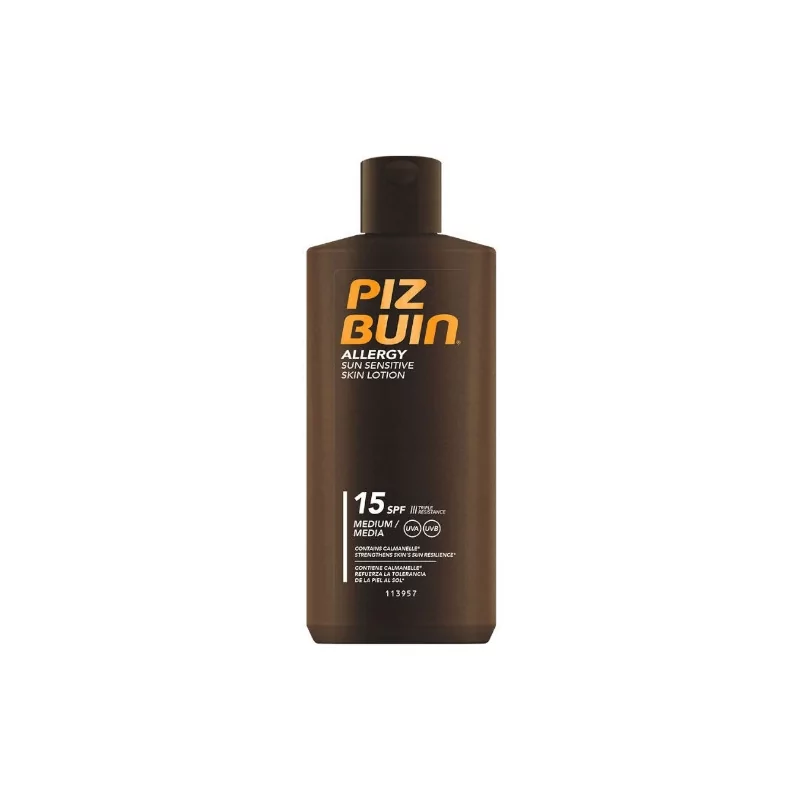 Mléko na opalování pro citlivou pokožku Allergy SPF 15 (Sun Sensitive Skin Lotion) Piz Buin - 200 ml