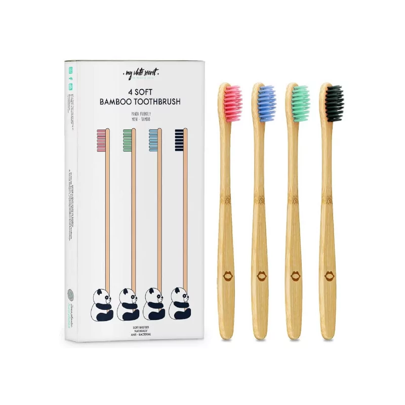 Bambusový zubní kartáček (Bamboo Toothbrush) My White Secret - 4 ks