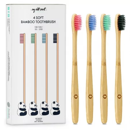 Bambusový zubní kartáček (Bamboo Toothbrush) My White Secret - 4 ks