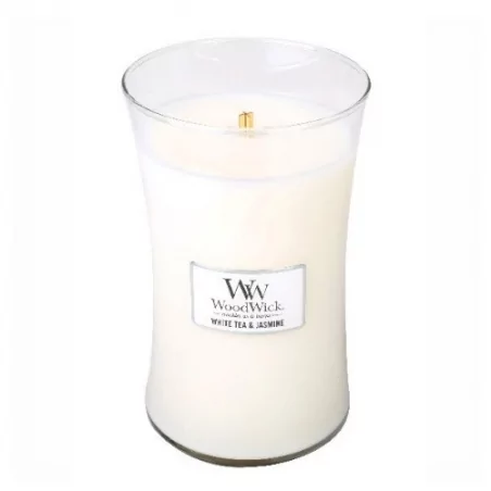 Vonná svíčka váza velká White Tea & Jasmine WoodWick - 609,5 g