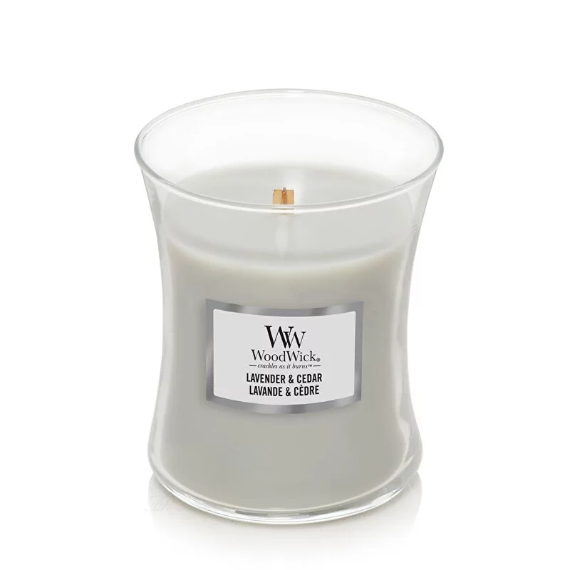 Vonná svíčka váza střední Lavender & Cedar WoodWick - 275 g