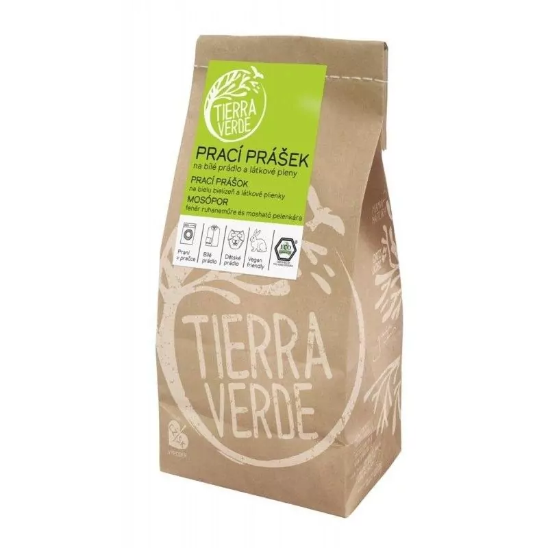 Prací prášok na bielu bielizeň a plienky vrecko Inovácia" Tierra Verde - 850 g"