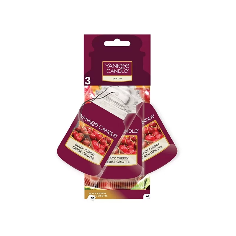 Papírová visačka do auta Black Cherry Yankee Candle - 3 ks