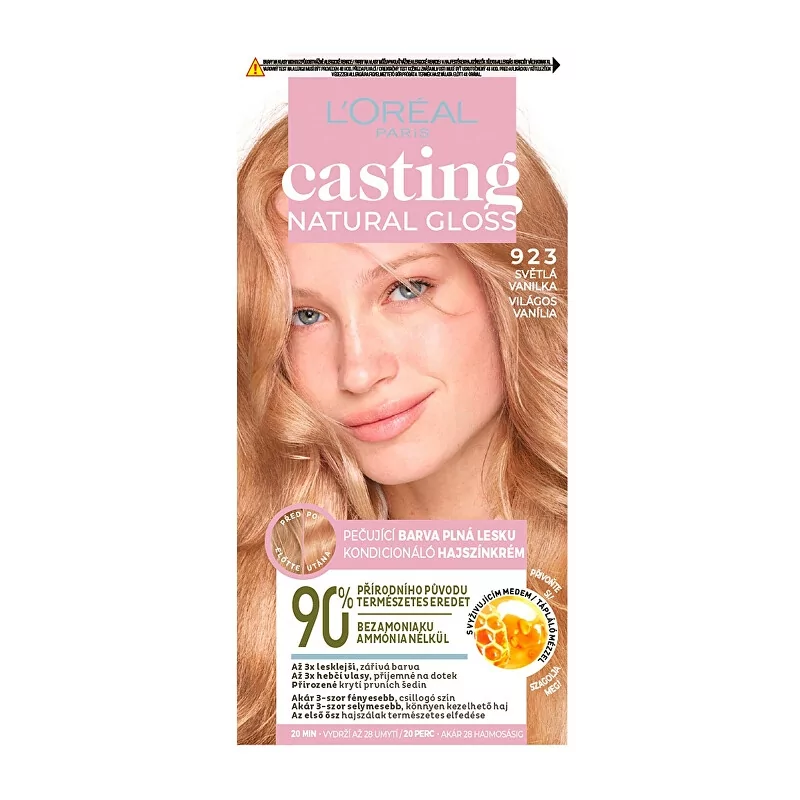 Semipermanentní barva na vlasy Casting Natural Gloss L´Oréal Paris / Odstín: 923 Světlá vanilka - 48 ml