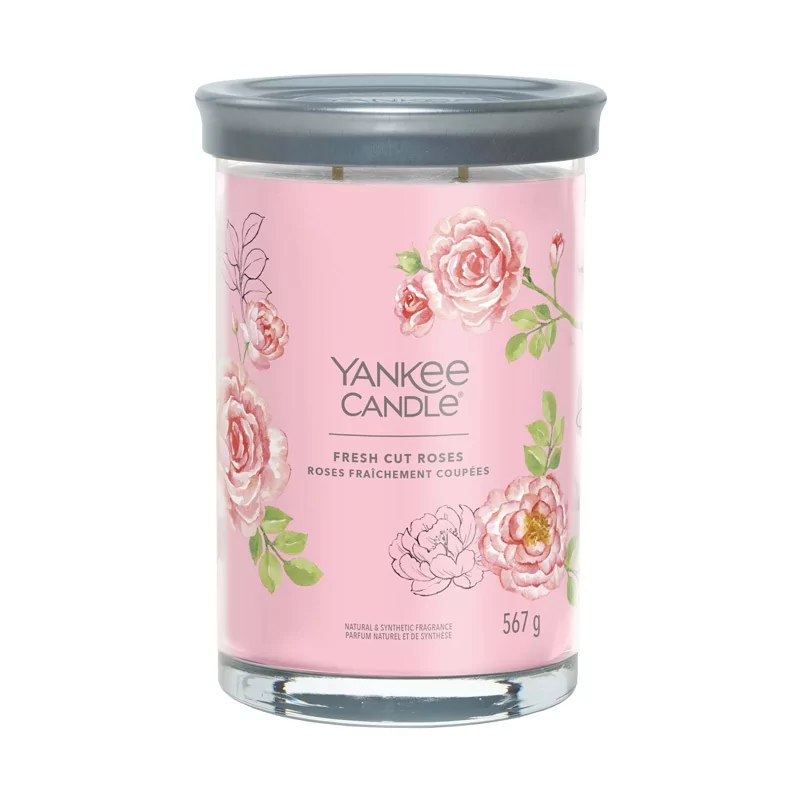 Aromatická svíčka Signature tumbler velký Fresh Cut Roses Yankee Candle - 567 g