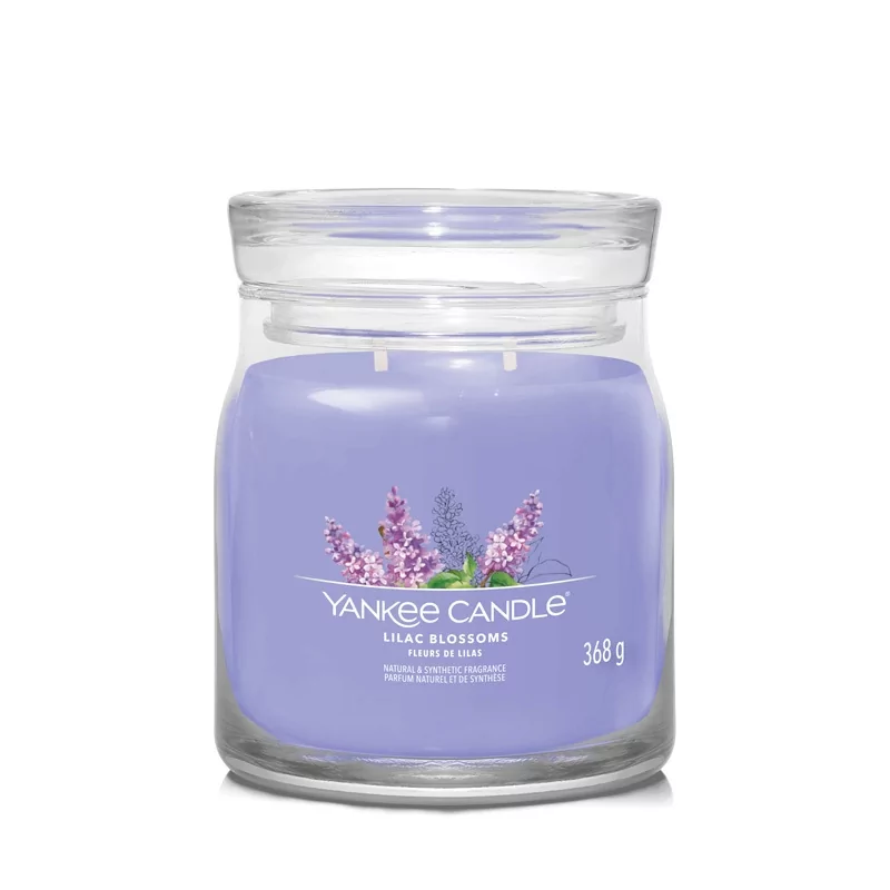 Aromatická svíčka Signature sklo střední Lilac Blossoms Yankee Candle - 368 g