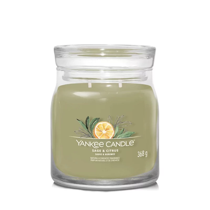 Aromatická svíčka Signature sklo střední Sage & Citrus Yankee Candle - 368 g