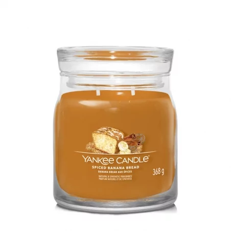 Aromatická svíčka Signature sklo střední Spiced Banana Bread Yankee Candle - 368 g