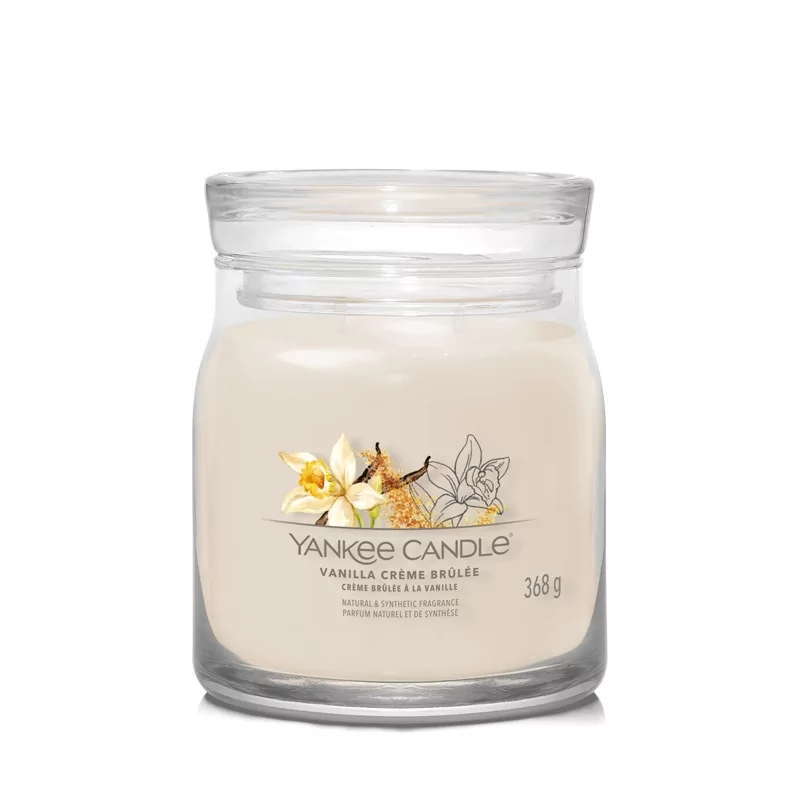 Aromatická svíčka Signature sklo střední Vanilla Creme Brulée Yankee Candle - 368 g