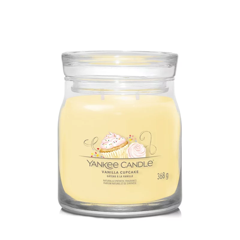 Aromatická svíčka Signature sklo střední Vanilla Cupcake Yankee Candle - 368 g