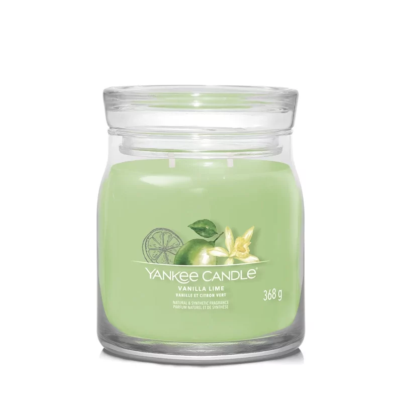 Aromatická svíčka Signature sklo střední Vanilla Lime Yankee Candle - 368 g