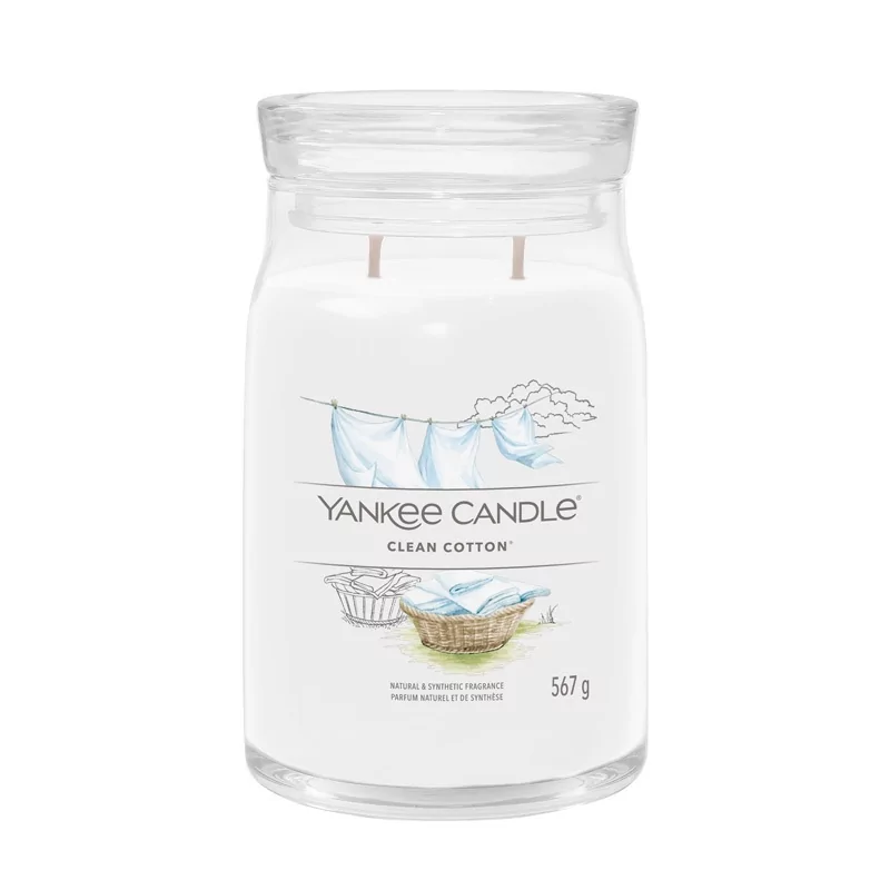 Aromatická svíčka Signature sklo velké Clean Cotton Yankee Candle - 567 g