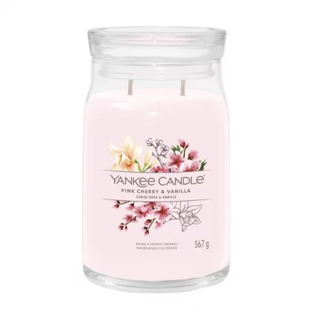 Aromatická svíčka Signature sklo velké Pink Cherry & Vanilla Yankee Candle - 567 g