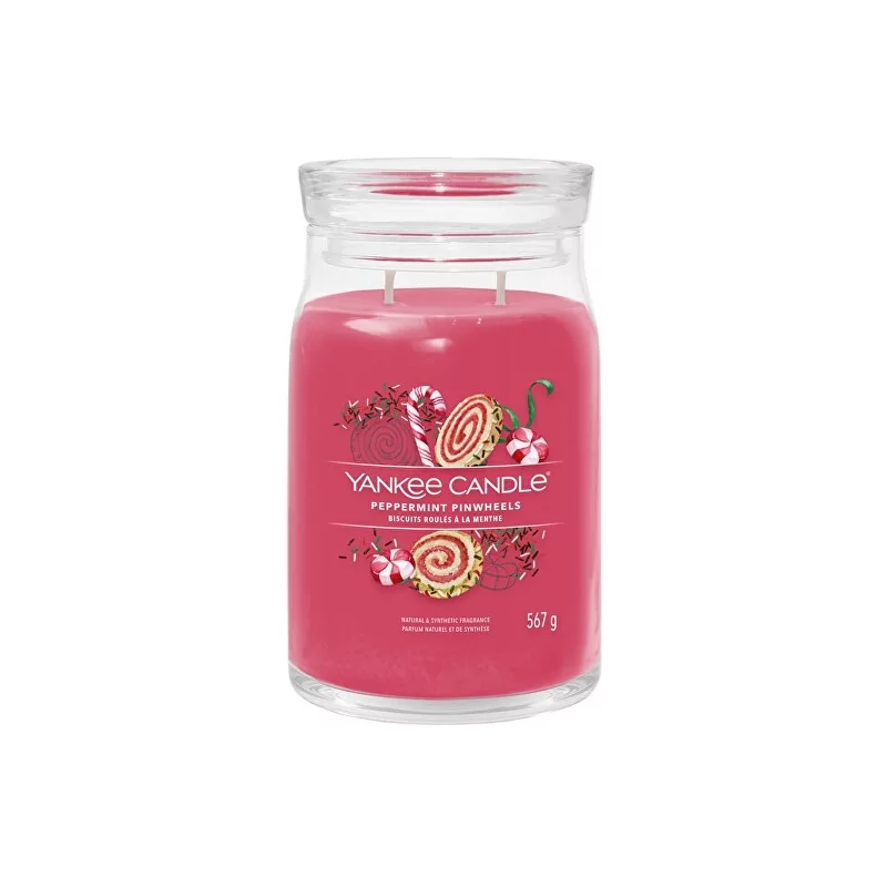 Aromatická svíčka Signature sklo velké Peppermint Pinwheels Yankee Candle - 567 g