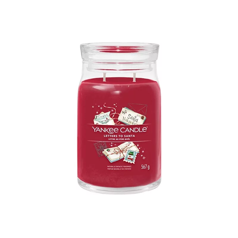 Aromatická svíčka Signature sklo velké Letters To Santa Yankee Candle - 567 g