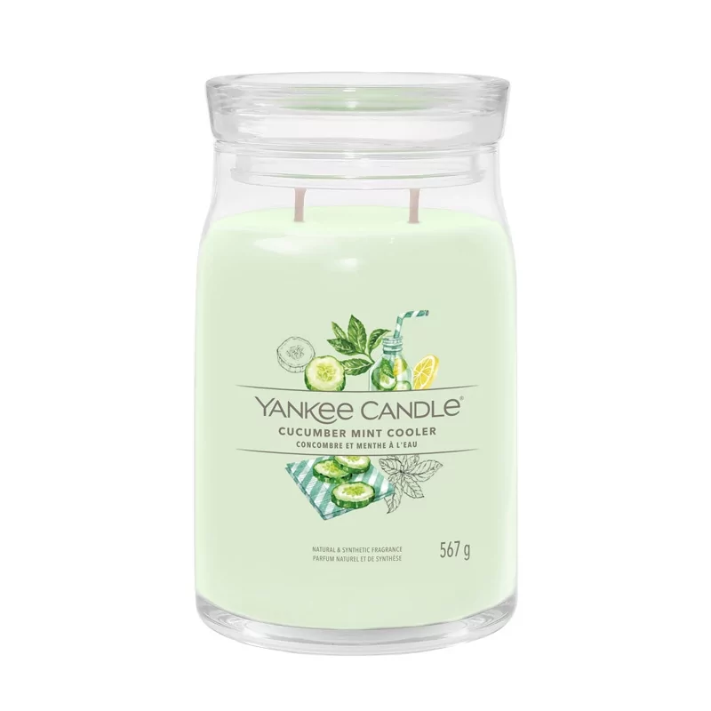 Aromatická svíčka Signature sklo velké Cucumber Mint Cooler Yankee Candle - 567 g