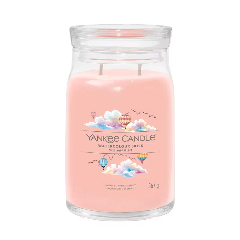 Aromatická svíčka Signature sklo velké Watercolour Skies Yankee Candle - 567 g